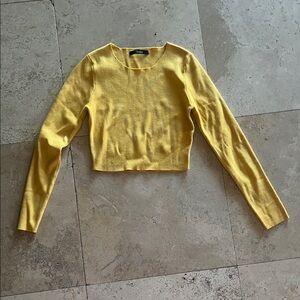 Priceless Yellow Long Sleeve Ribbed Crop Top
